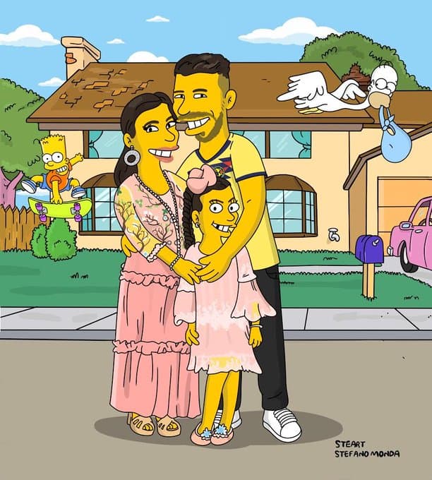 Henry Martín anuncia llegada de la cigüeña al estilo de Los Simpson