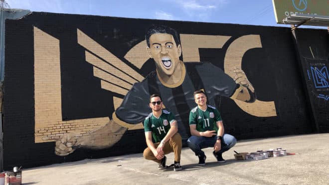 Así era el mural antes de sufrir el ataque.