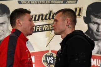 Golovkin y Murray frente a frente (Foto: CMB).