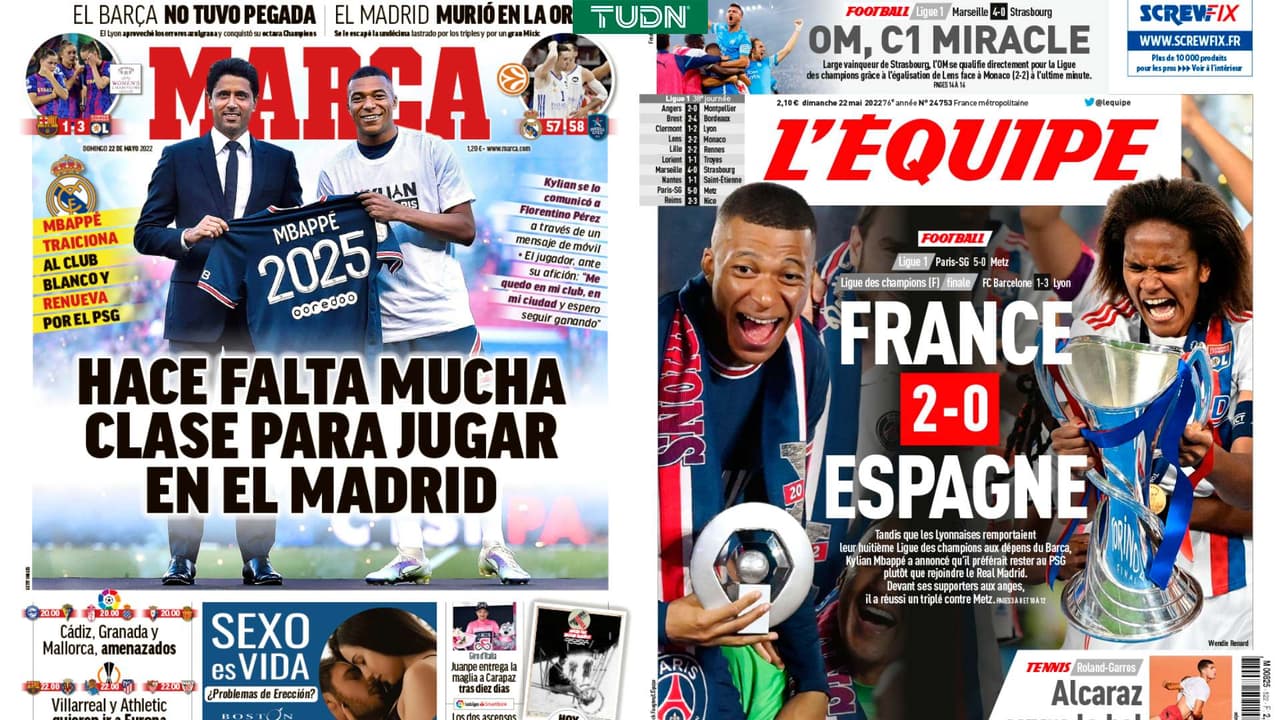 Mbappé desata guerra de portadas entre Francia y España
