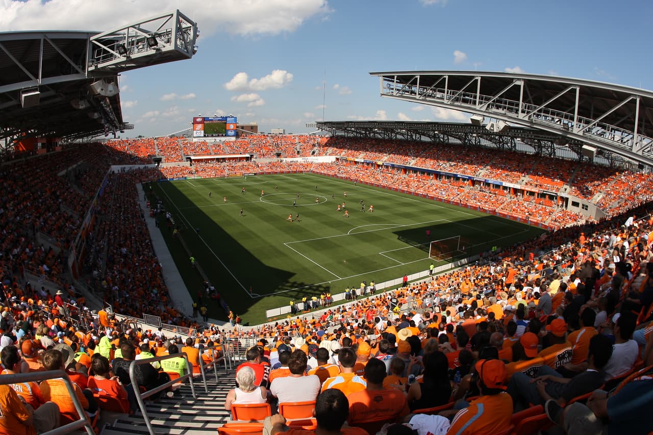 HOUSTON, TX - MAY 12: Fans watch the Houston Dynamo play D.C. United during the first half of a MLS game at BBVA Compass Stadium on May 12, 2012 in Houston, Texas. (Photo by Eric Christian Smith/Getty Images)