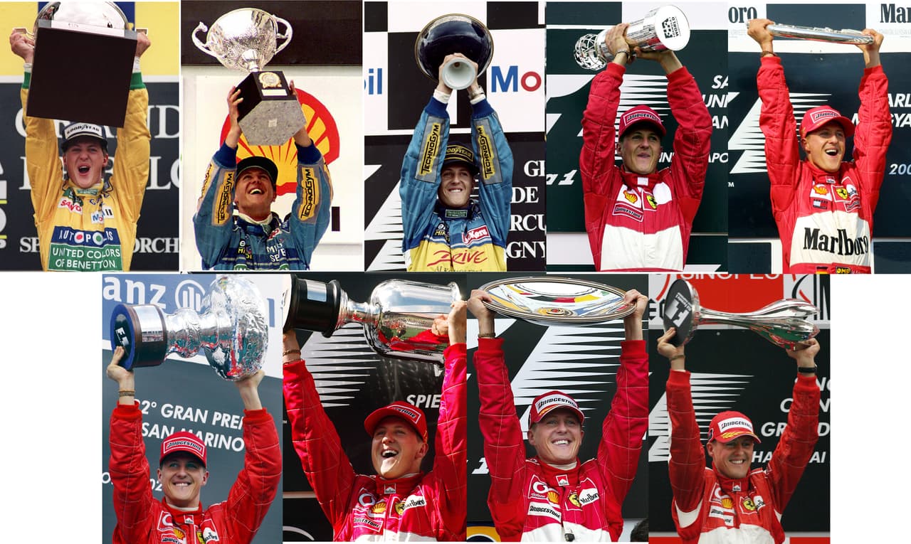 Schumacher se coronó siete veces campeón de la Fórmula 1 y es el hombre con más títulos, siendo una leyenda en las pistas y en el deporte.