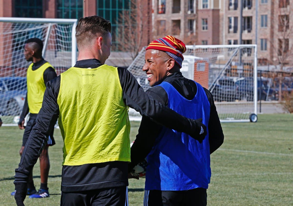 Joao Plata con buenas vibras en el entreno de Real Salt Lake.