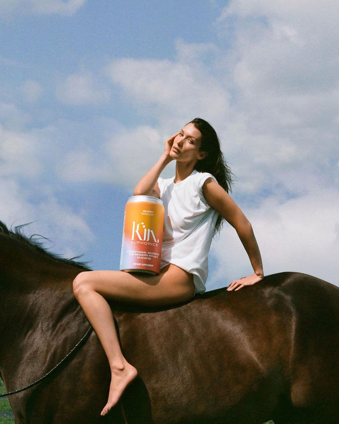 “Ya sea que esté sobrio, intente reducir o simplemente quiera algo con lo que mezclarse, Kin será el primero en llevar el cuidado del cerebro al bar”, publicó Hadid presentando la bebida.