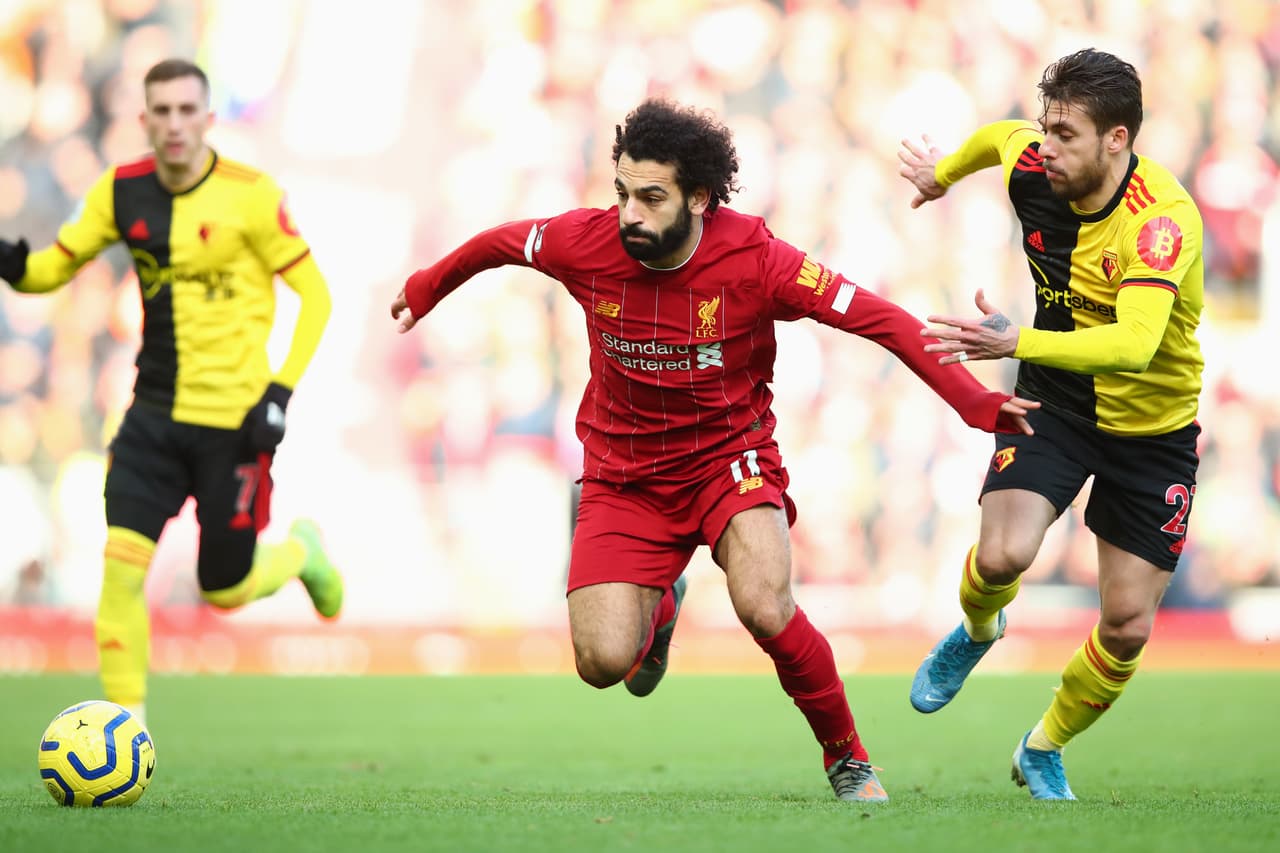 Salah (38´, 90’) marcó lo goles por los locales. Liverpool lega a 49 unidades, mientras que Watford sólo acumula 9.