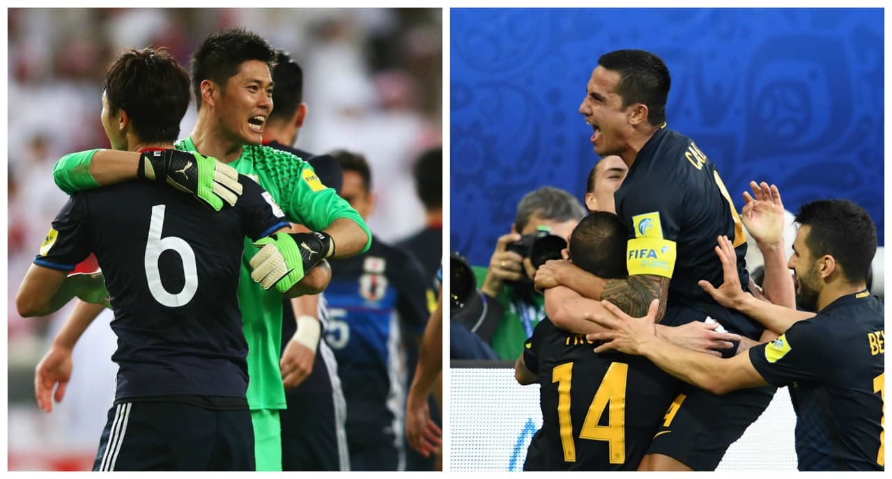 AFC - Grupo B: solo restan dos jornadas para el final de las eliminatorias de Asia. Japón es líder de su zona con 17 puntos, mientras que Australia es tercero –repechaje– con 16. 
<b>Será un duelo emocionante el de este jueves.</b>