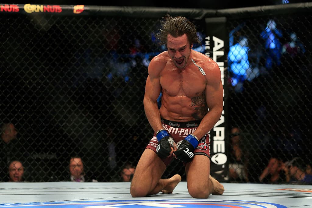 LAS VEGAS, NV - DECEMBER 06: Josh Samman reacts after knocking out Eddie Gordon in their fight during the UFC 181 event at the Mandalay Bay Events Center on December 6, 2014 in Las Vegas, Nevada. (Photo by Alex Trautwig/Getty Images)
