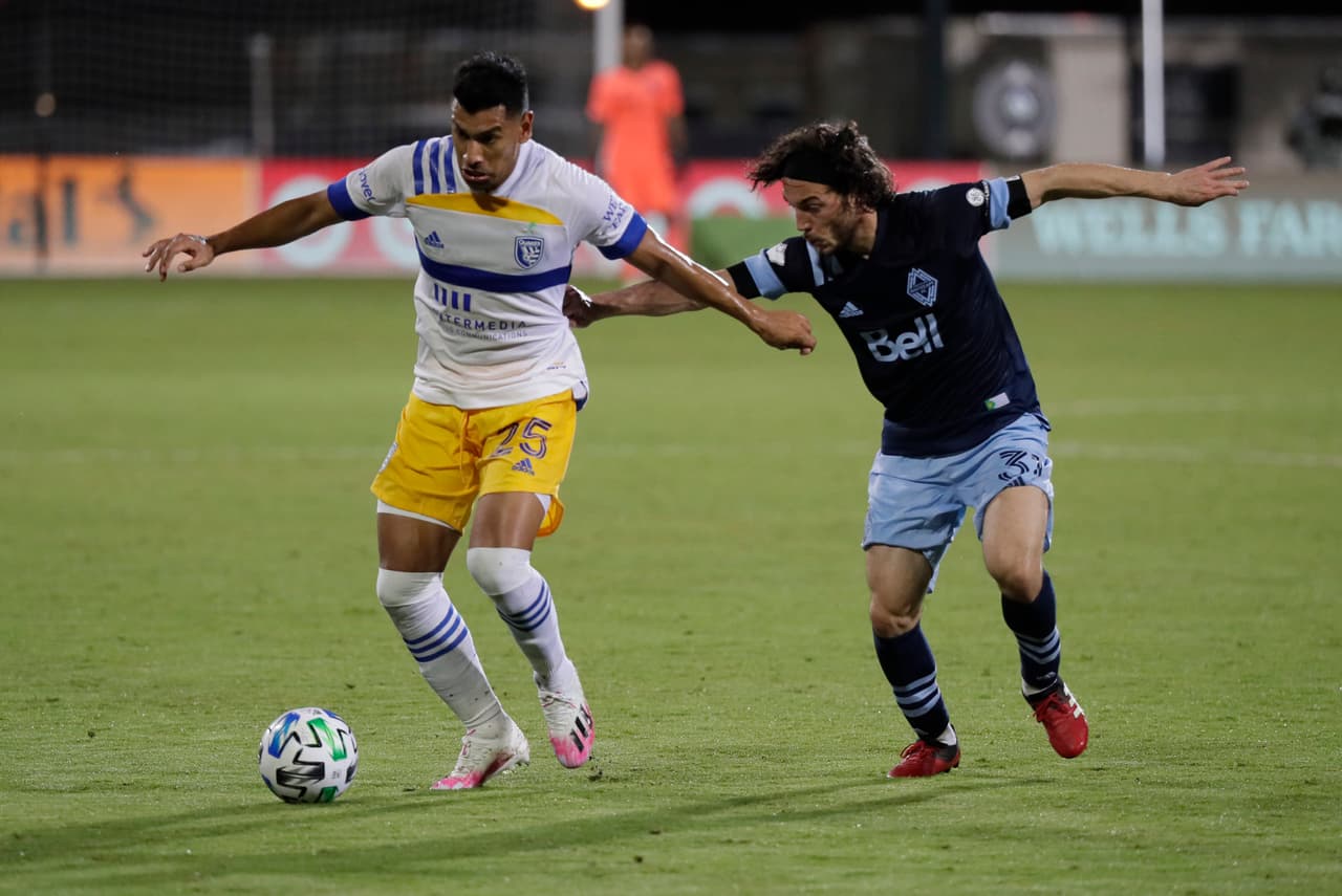 Con goles de Andy Rios, Chris Wondolowski, Shea Salinas y del mexicano Oswaldo Alanís, los San Jose Earthquakes vinen de atrás para derrotar a los Vancouver Whitecaps.