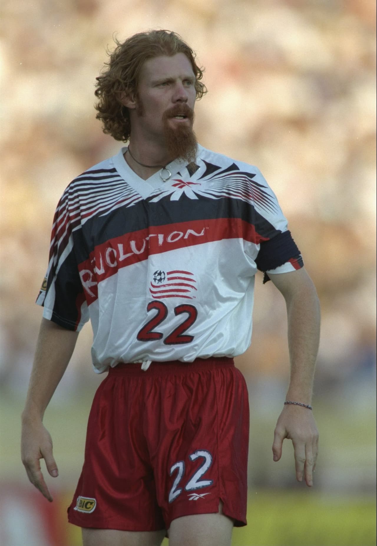 New England Revolution 1996 | La bandana y la barba de Alexi Lalas no alcanzan para dispersar la atención de la primera equipación que lució el New England Revolution en su historia. El sublimado, el logo, el número y los colores. Por si no quedaba claro, sumaron la palabra Revolution sobre el pecho.
