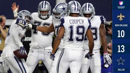 <b>New Orleans 10-13 Dallas</b>. Una defensa de dientes apretados y una vez más la gran actuación de Ezekiel Elliott, con 136 yardas combinadas y un touchdown, dejaron en shock a los Saints en TNF.