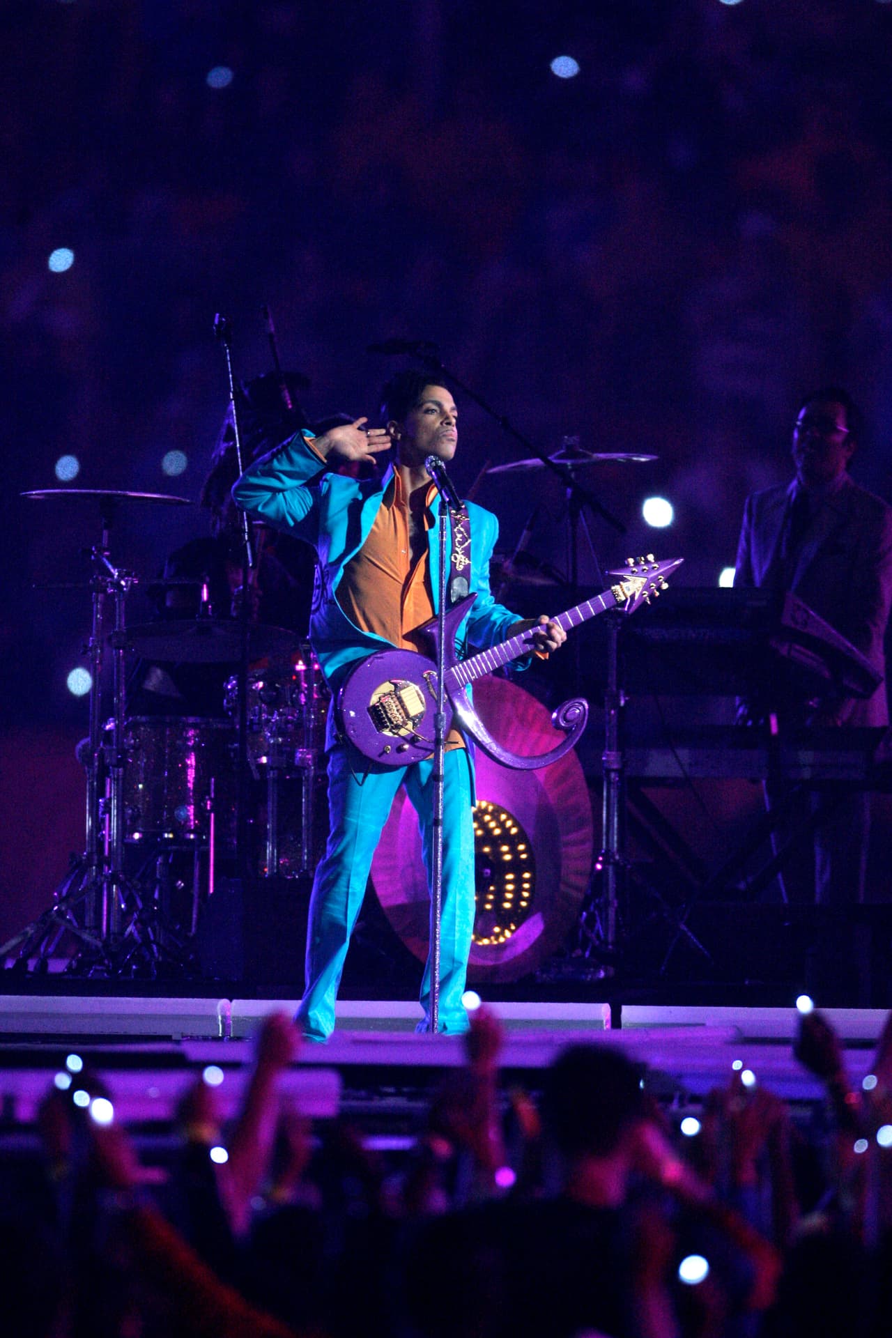 Así recordamos a Prince durante el Super Bowl XLI el 4 de febrero del 2007 en el Estadio de los Miami Dolphins.
