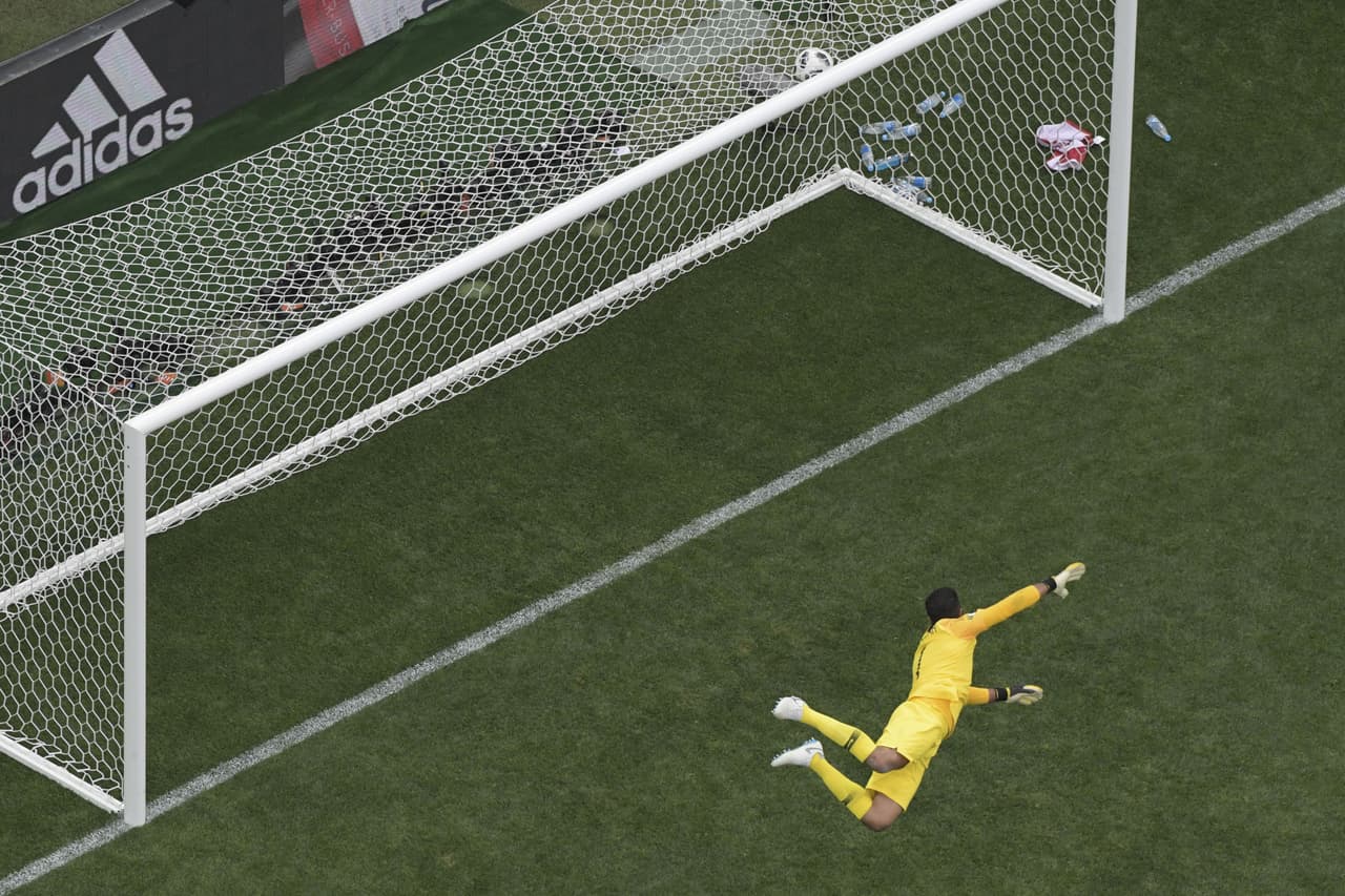 4: gol de Denis Cheryshev al minuto 45 del segundo tiempo. Rusia 4-0 Arabia Saudita.