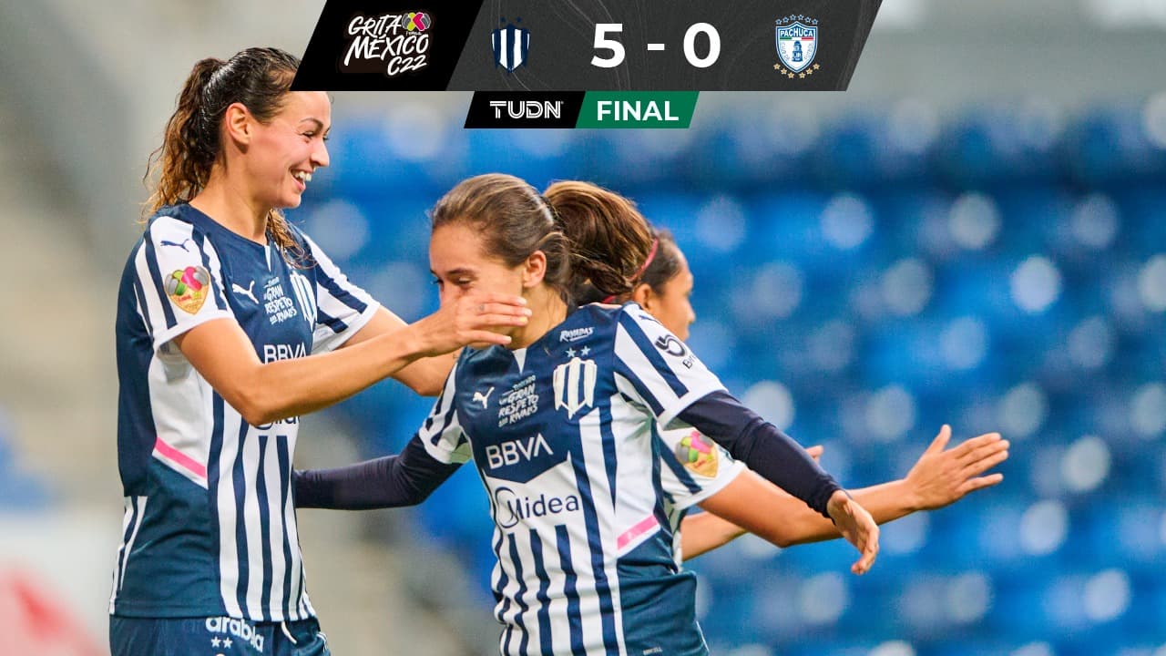 Rayadas Femenil se afianza en la cima de Liga MX con goleada ante Pachuca