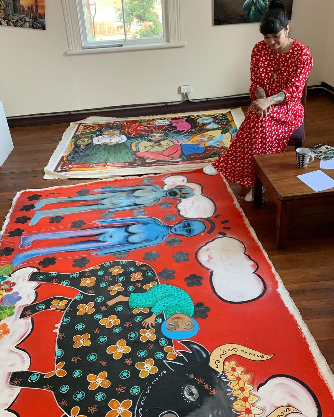 Este mural formará parte de la exposición ‘Procesión: pinturas de Mon Laferte’, que se llevará a cabo del 15 de febrero al 12 de marzo.