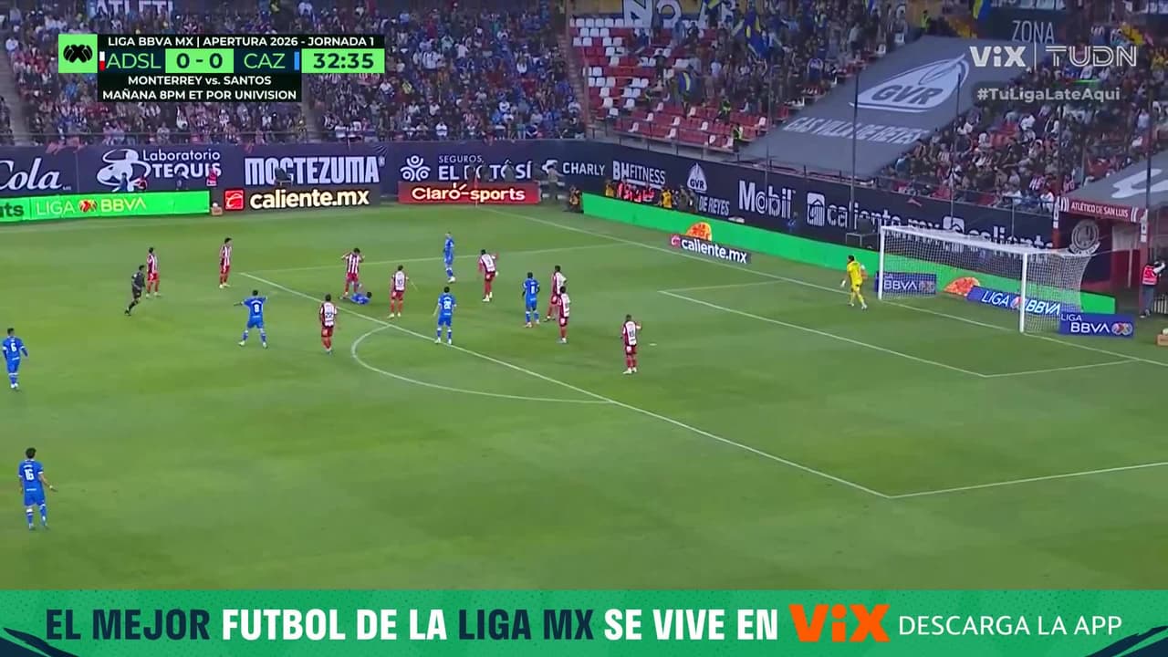 ¡Se salva San Luis! ¡Atajadón de Andrés Sánchez y luego amonestación a Charly