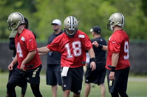 Las mejores tomas, ya como integrante de los New Orleans Saints, del novato QB Garrett Grayson tomado en el Draft 2015 egresado de Colorado State (AP-NFL).