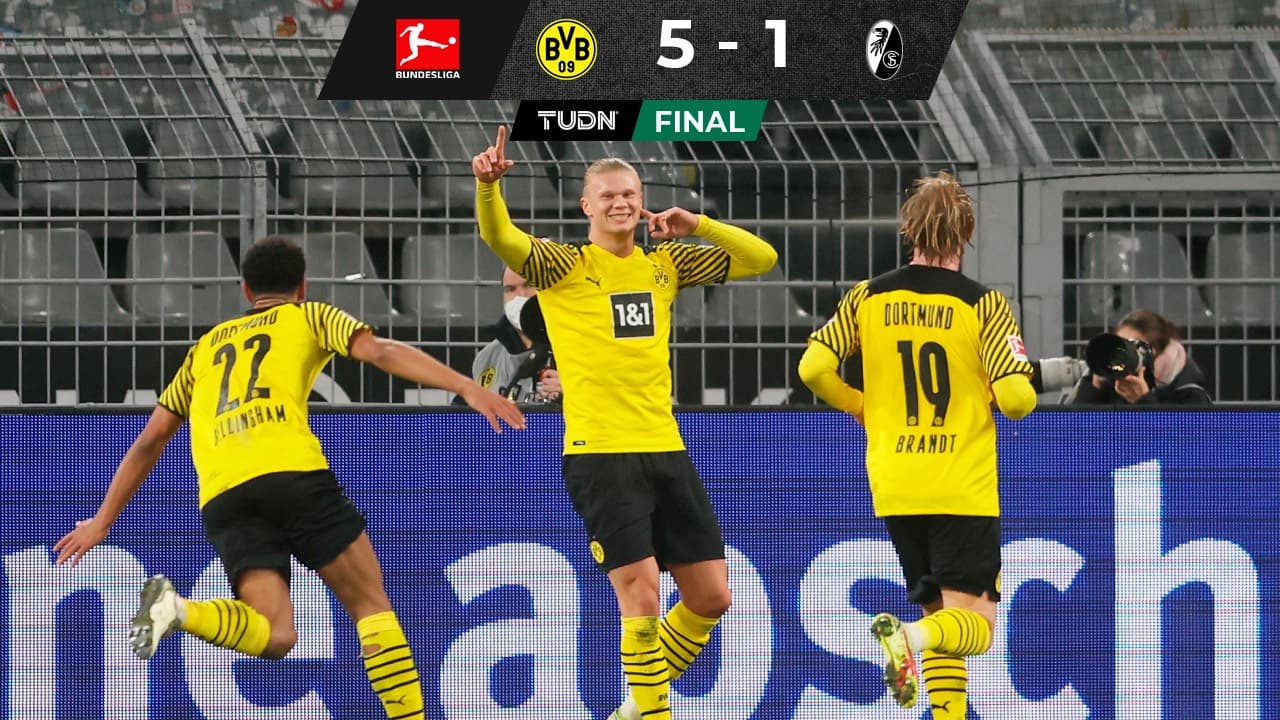 ¡Es letal! Erling Haaland se luce con doblete ante el Friburgo 