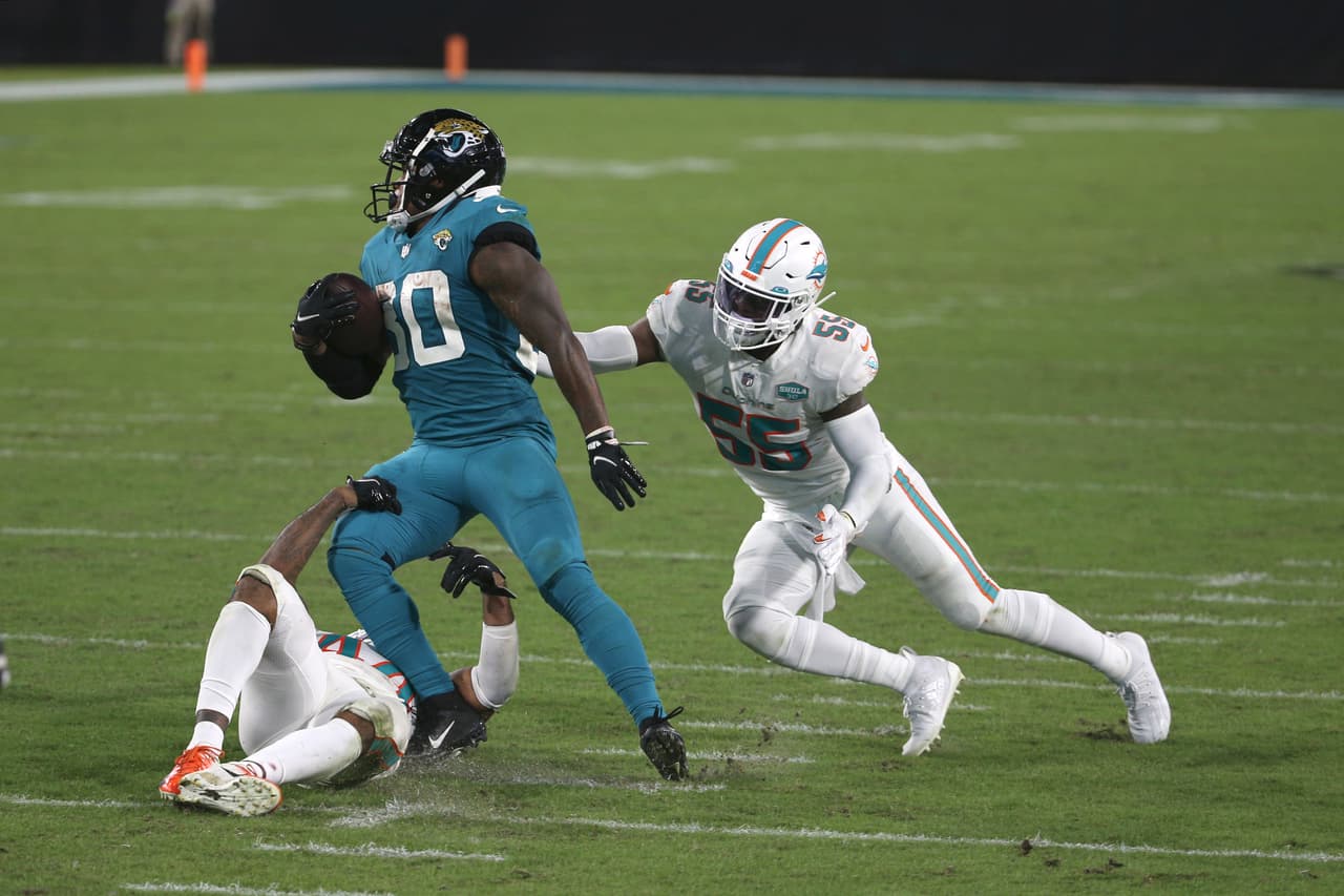 Ryan Fitzpatrick encabeza la paliza 31-13 sobre los Jacksonville Jaguars y los Dolphins consiguen su primer victoria de la campaña.