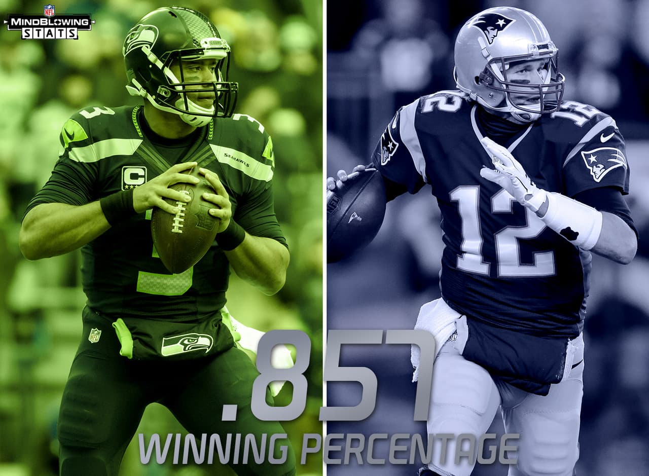 3.- Es un empate entre Wilson y Brady.- Russell Wilson tiene marca de 12-2 en su carrera en diciembre, para un procentaje de triunfos de .857. Esa marca es la misma de Tom Brady como los mejores en toda la NFL desde el 2000. Wilson y los Seahawks han tenido marca de 6-2 o mejor en todas las segundas mitades de temporada con Wilson como QB, por ahora en la parte final del 2015 tienen récord de 2-1.