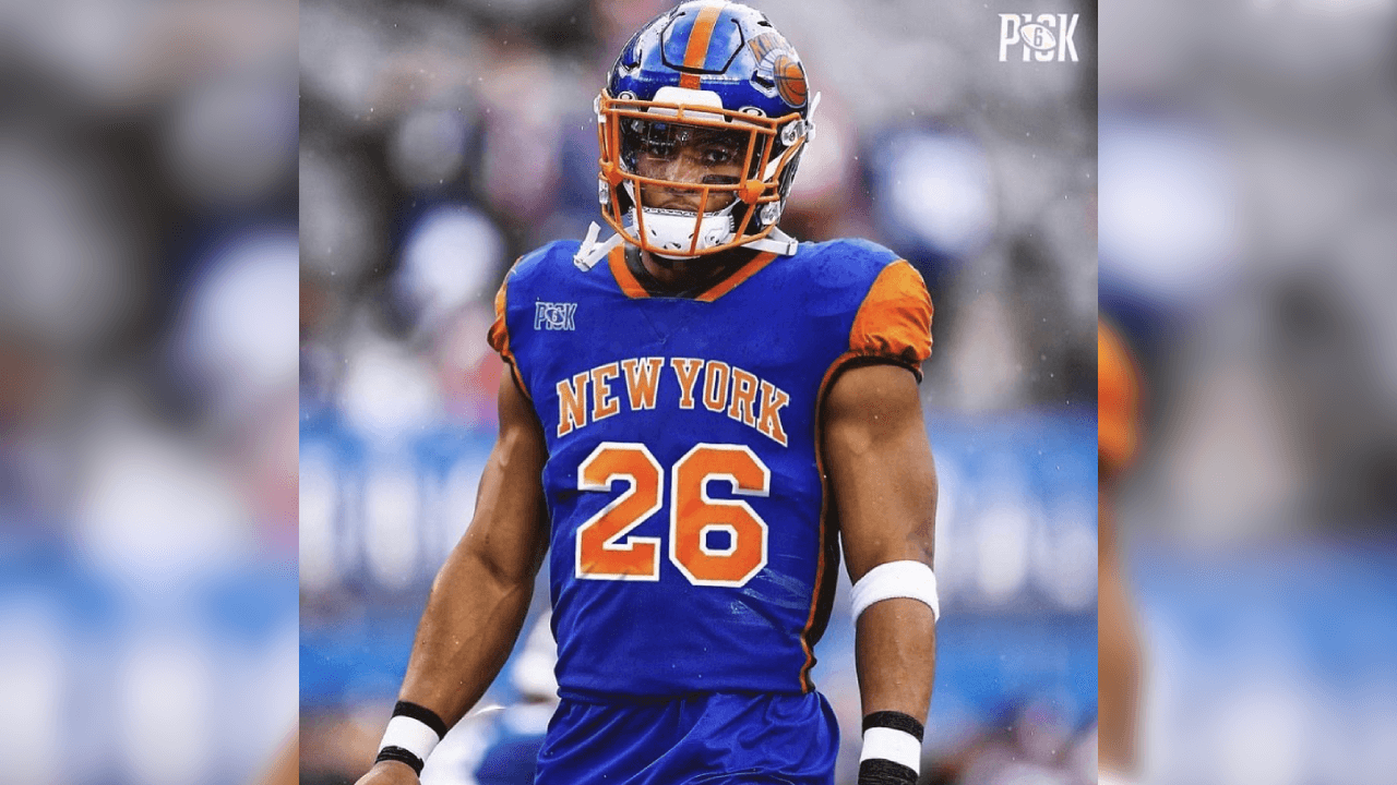 <b>Le'Veon Bell</b>
<br>El RB de los Jets tendría un toque muy alterno y divertido enfundado en el diseño de los New York Knicks