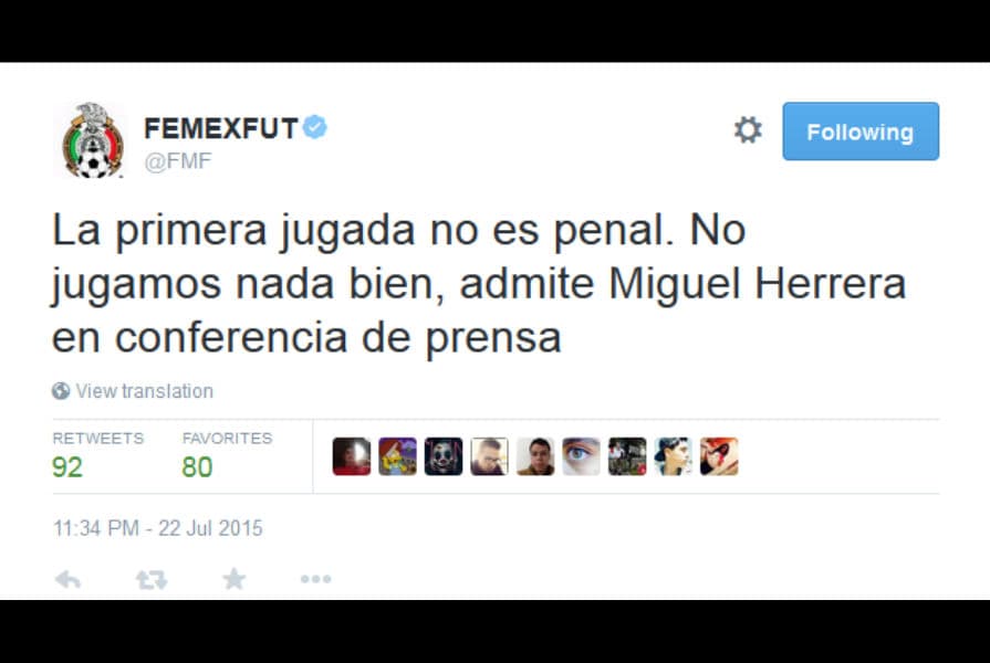 Reacciones en Twitter México vs. Panamá