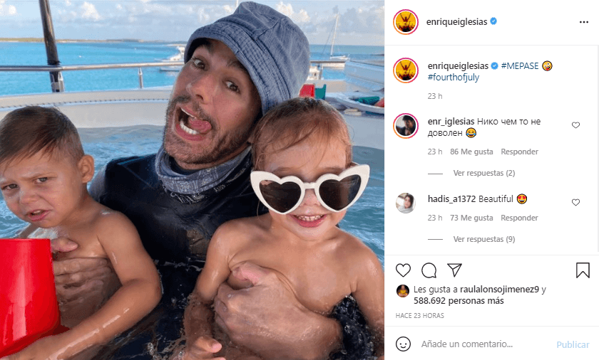 Enrique Iglesias compartió una foto con sus hijos.