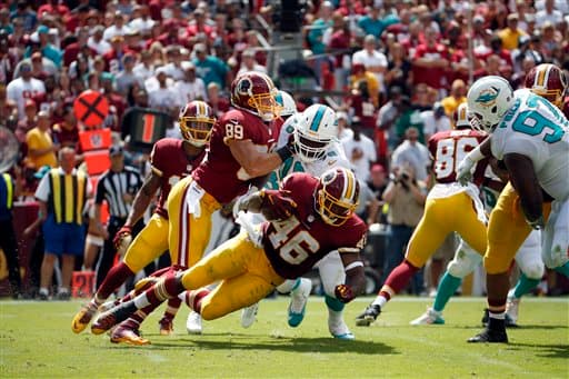 No te pierdas las mejores imágenes del duelo de la Semana 1, en el que los Miami Dolphins derrotaron a domicilio a los Washington Redskins 17-10.