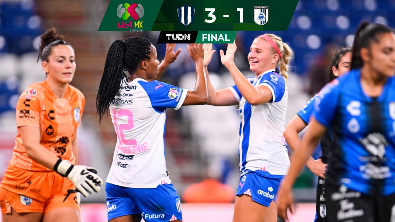 Rayadas recupera puesto tras golear a Querétaro en el BBVA