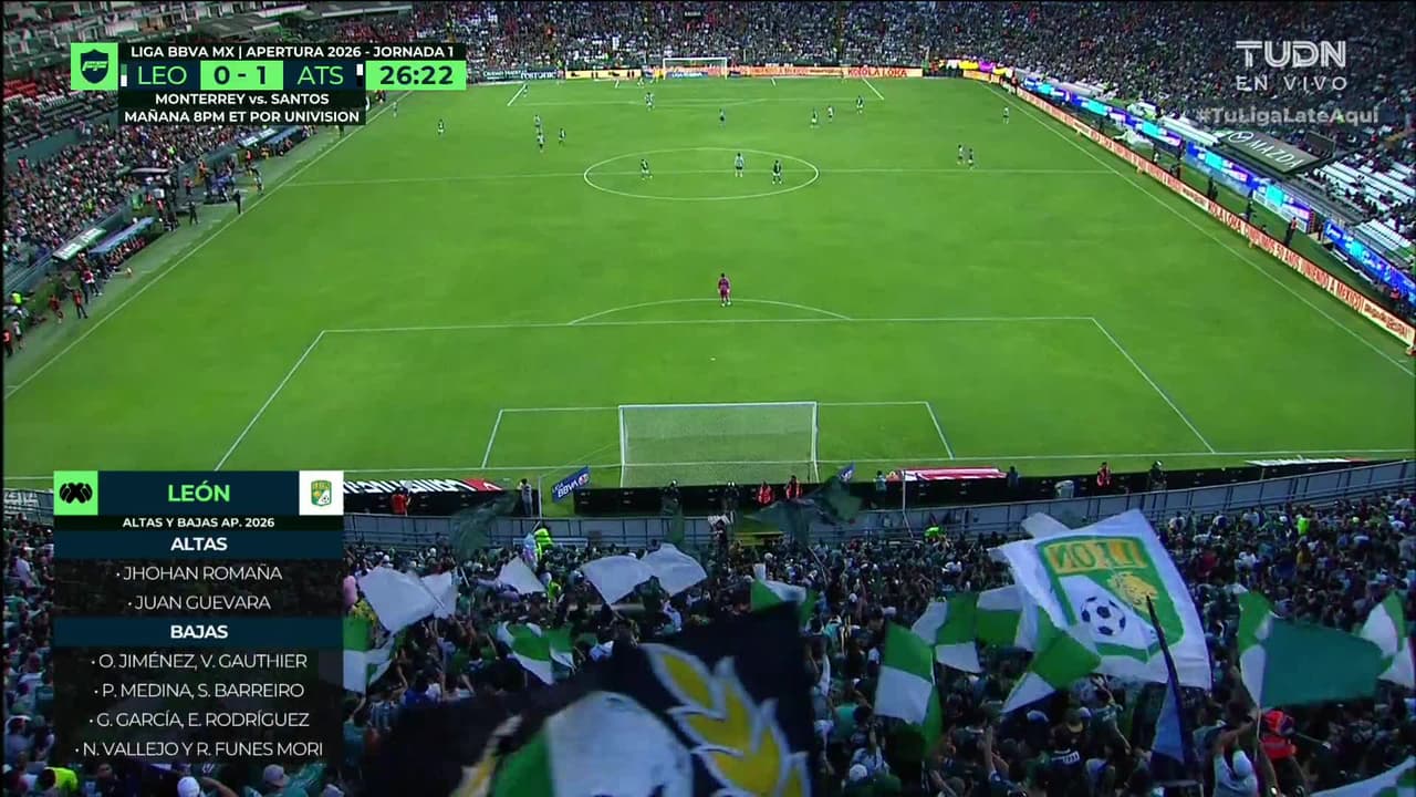 ¡GOL!  anota para León. Díber Cambindo