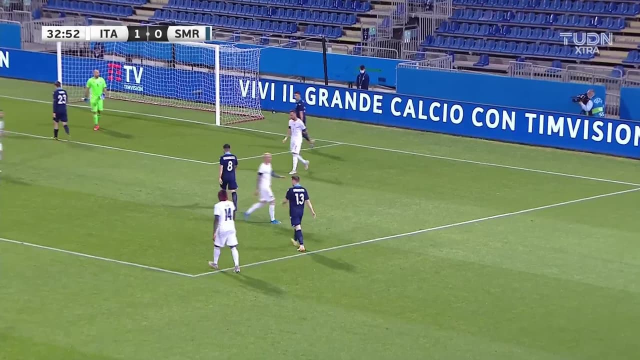 El segundo de Italia... Mancini amplió la ventaja ante San Marino