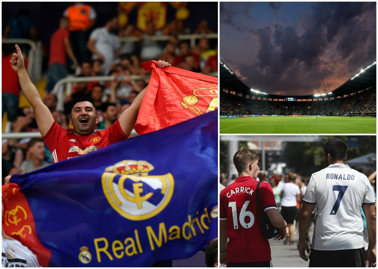 Aficionados ingleses y españoles llegaron hasta el país balcánico para presenciar este partidazo por el primer título oficial de la temporada en la UEFA.