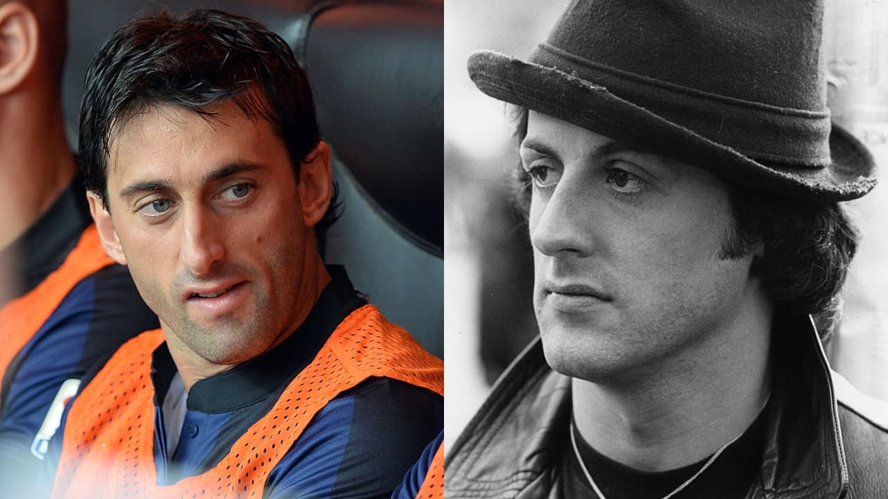 Diego Milito y Sylvester Stallone | Diego Milito podría ser el hijo de Rocky Balboa que cambió el box por le futbol.