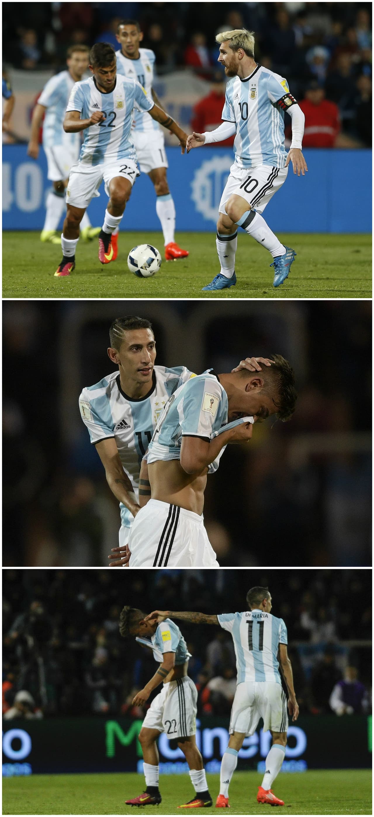 Dybala jugó con la Argentina en su natal Córdoba ante Uruguay, pero salió expulsado hecho un mar de lágrimas por doble amonestación.