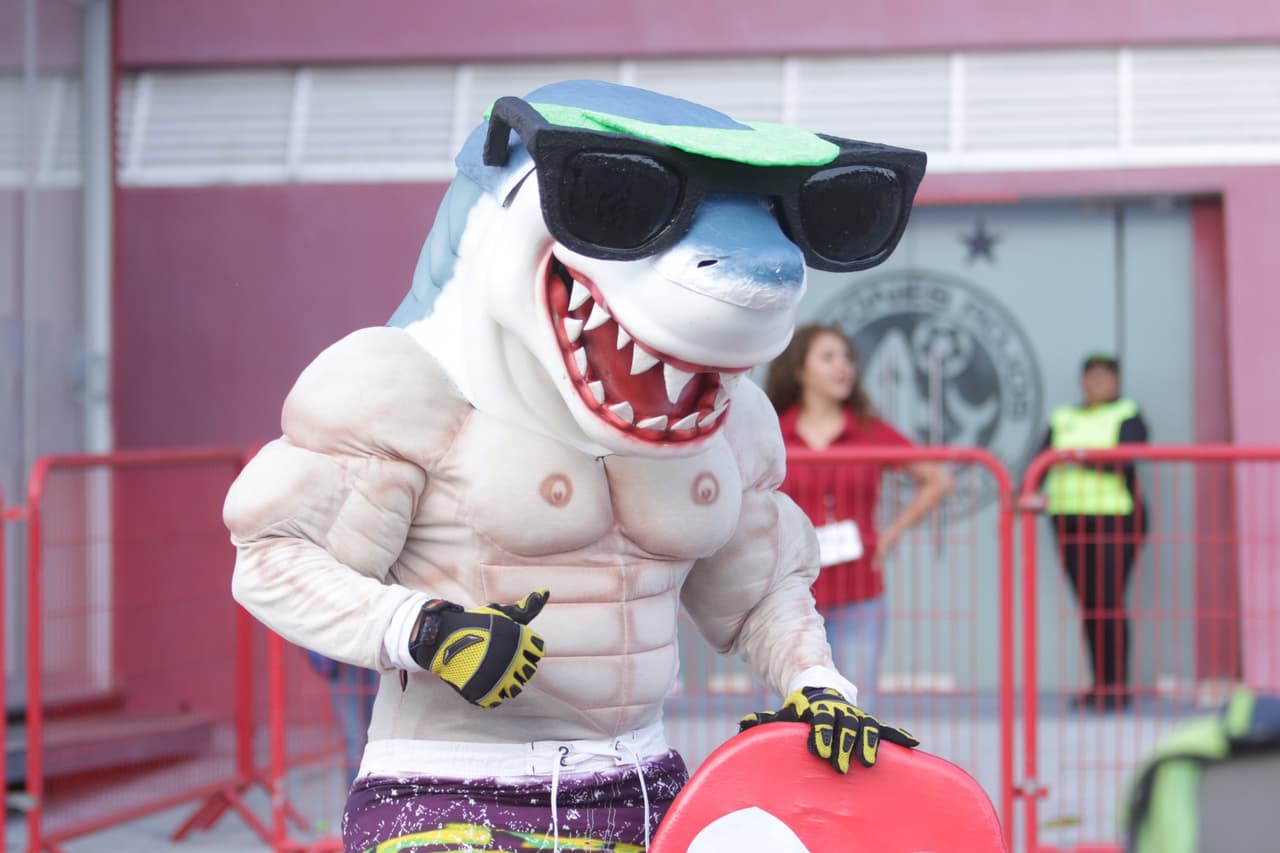 La mascota de Veracruz lista para el juego contra Rayados en el Clausura 2019.