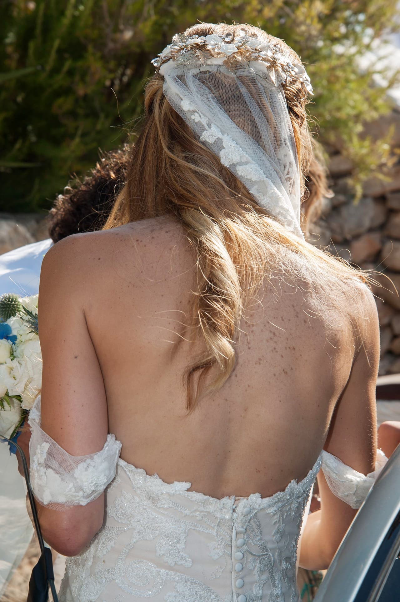 IBIZA, SPAIN - JULY 08: Karla Mora gets married with Mexican goalkeeper Guillermo Ochoa on July 8, 2017 in Ibiza, Spain. (Photo by Europa Press/Europa Press via Getty Images)