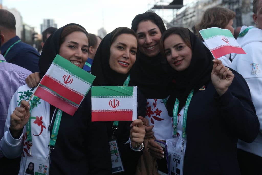 Las mujeres de la delegación de Irán también disfrutaron de la esperada inauguración de los Juegos Olímpicos de la Juventud.