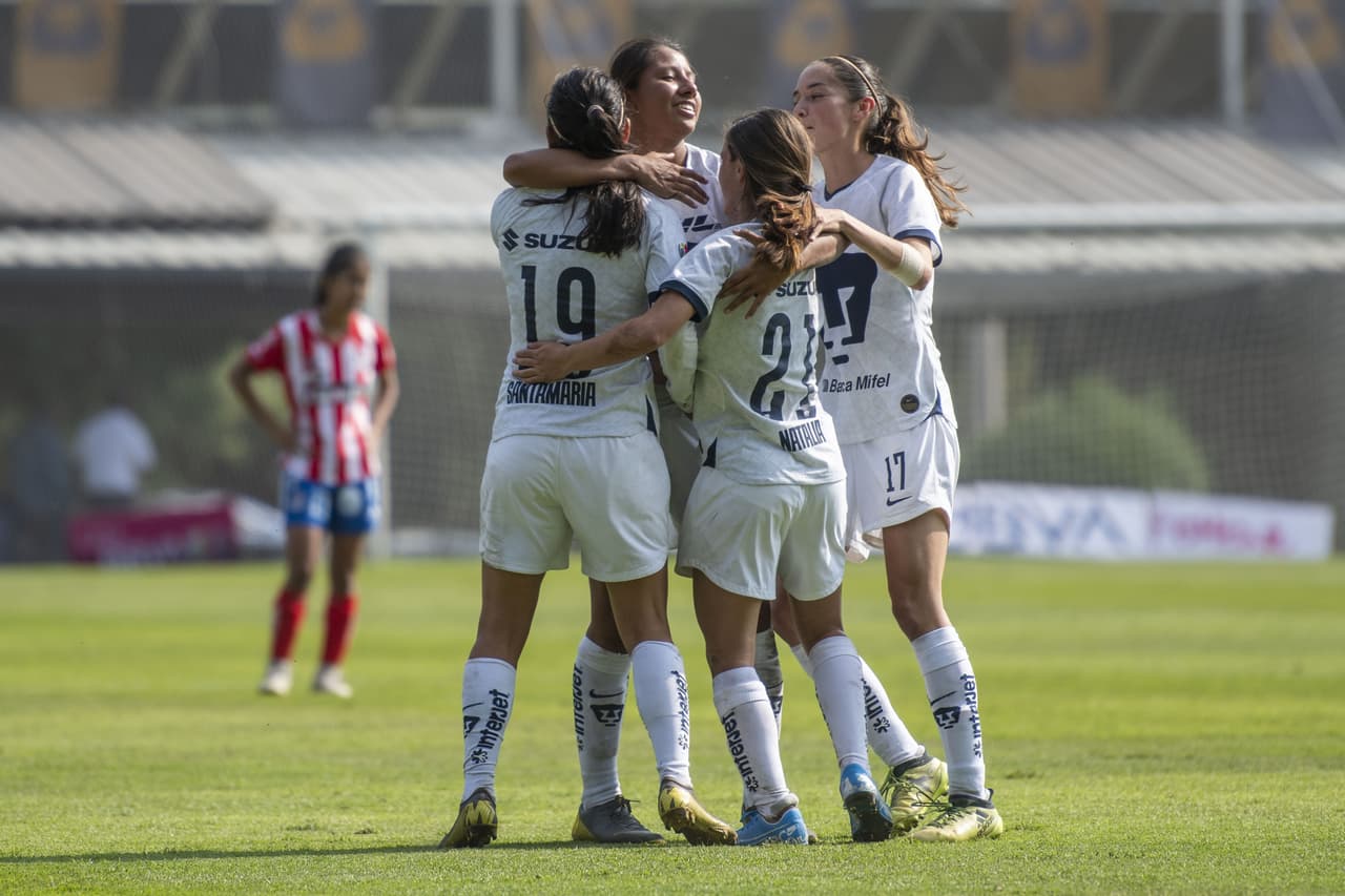 Con goles de Estéfany Hernández y Edna Santamaría, las Pumas vencen al San Luis 2-0, en la jornada 12.