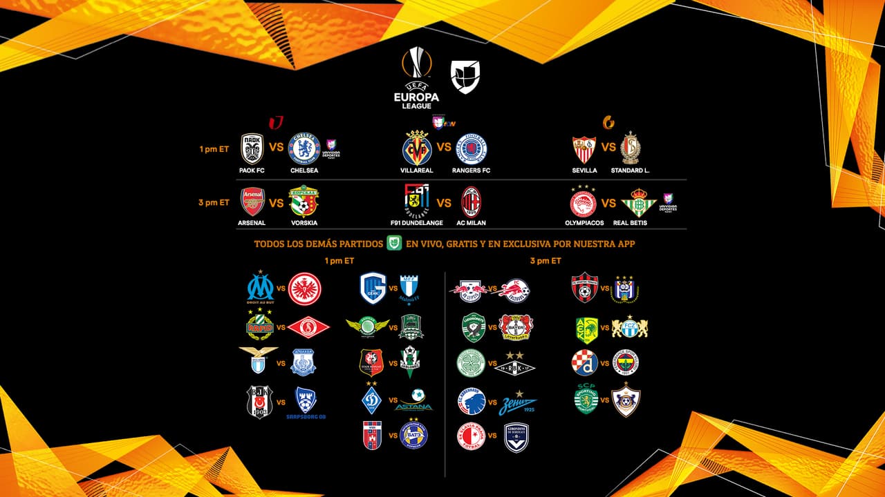Así se jugará la primera jornada de la Europa League