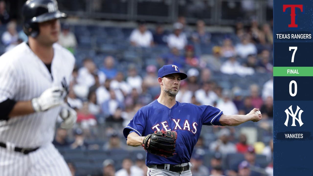 Racha de Yankees acaba en 220 juegos sin ser blanqueados a costa de Rangers