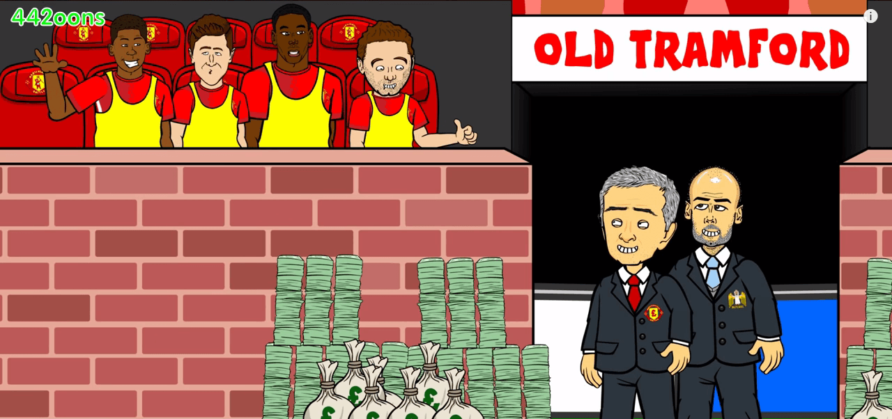 Mira la parodia del derbi entre Manchester United y Manchester City