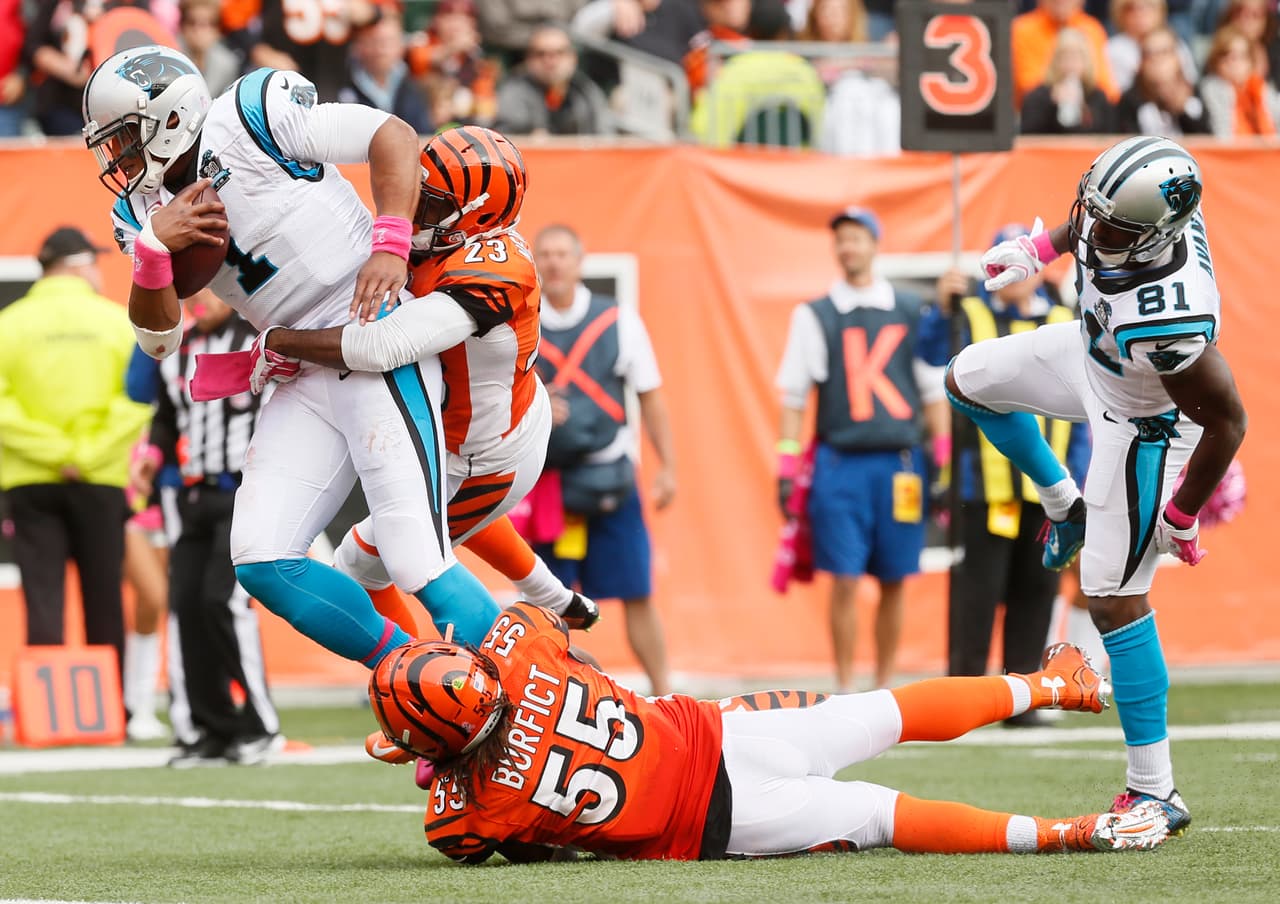 En 2014, cuando jugaba con los Bengals, obtuvo una multa de $25,000 dólares por lastimarle los tobillos a Cam Newton, jugador de Carolina Panthers y a Greg Olsen de igual manera.