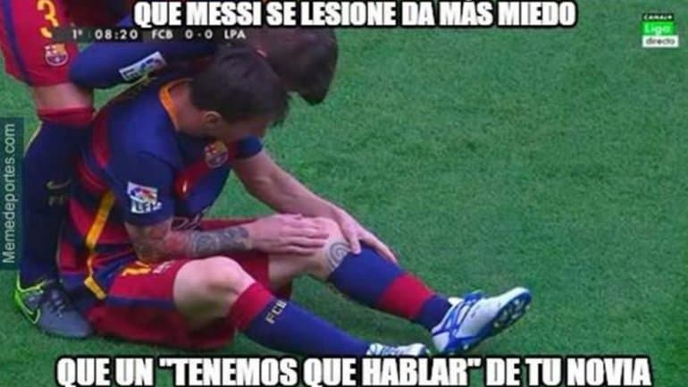 Lionel Messi se lesionó pero las redes sociales lo tomaron con humor