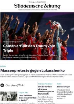 Sueddeutsche Zeitung de Munich, Alemania.