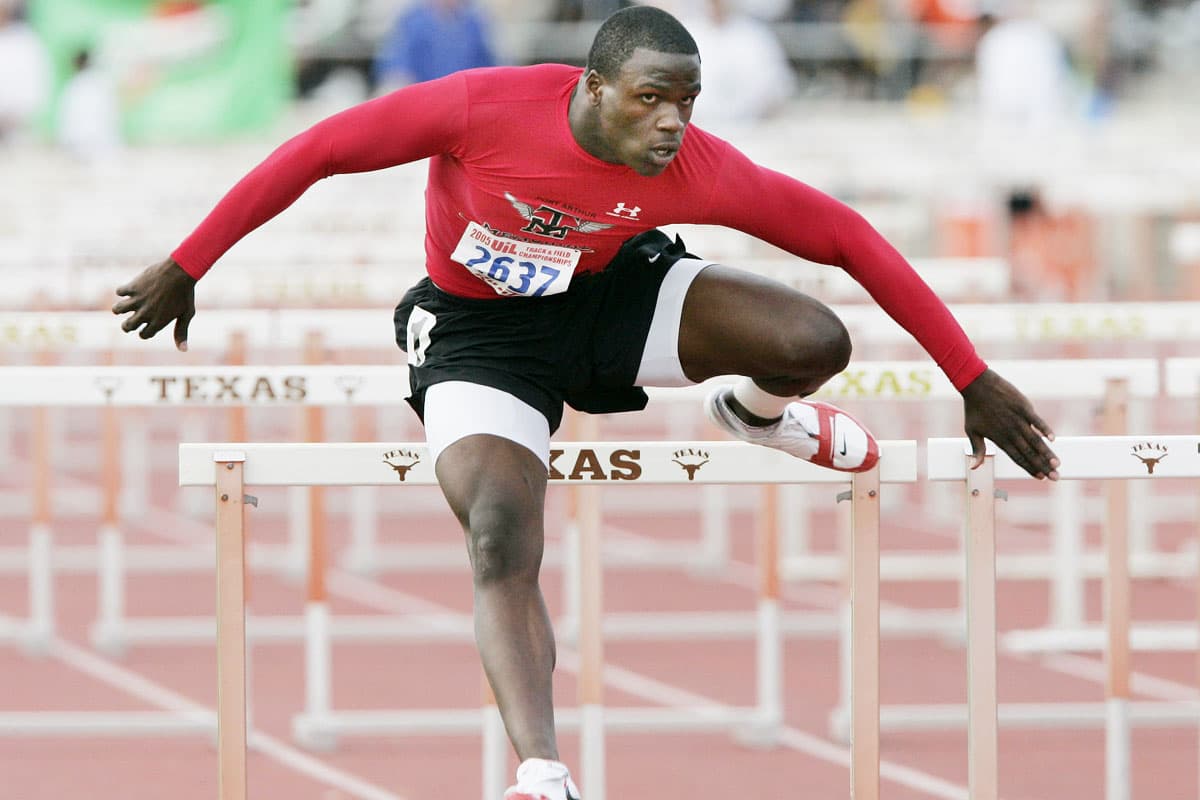 Jamaal Charles: Corredor en los Texas Longhorns, alguna vez finalizó primero en los 100 metros con un tiempo de 10.23. También compitió en los 110 metros con vallas (AP-NFL).