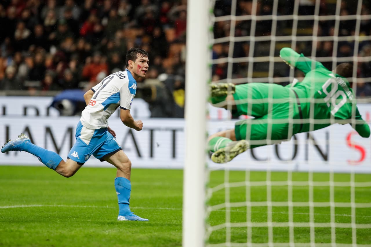 Con goles de Hirving Lozano al 24 y Giacomo Bonaventura al 29, el Milan y Napoli dividen puntos.
