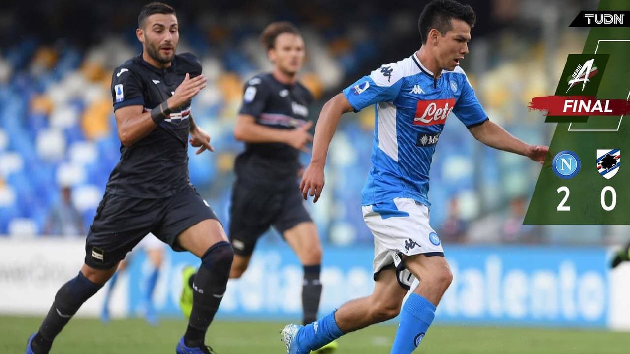 Gana Napoli ante Sampdoria con gran juego de 'Chucky' Lozano
