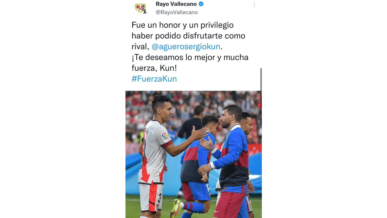El mundo del futbol se despide de un grande, Sergio 'Kun' Agüero anunció su retiro de las canchas por problemas cardiacos, lo cual causó reacciones en redes. Compañeros de cancha, equipos y fanáticos, le dedicaron palabras, imágenes y videos por su gran trayectoria, su talento y, sobre todo, por su calidad. humana, ¡hasta luego, Kun!