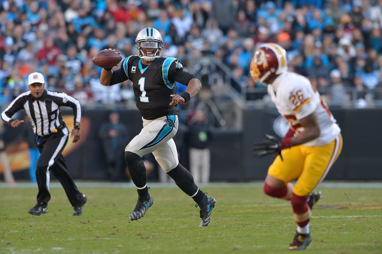 Newton empató la marca de la franquicia de cinco pases de TDs en un solo juego dándole la victoria a los Panthers 44-16 sobre los Redskins.