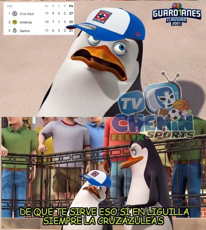 América golea al Guadalajara, los Tigres caen ante Mazatlán y Cruz Azul venció a los Rayados durante esta Jornada 11 y los memes tunden con todo a los equipos.