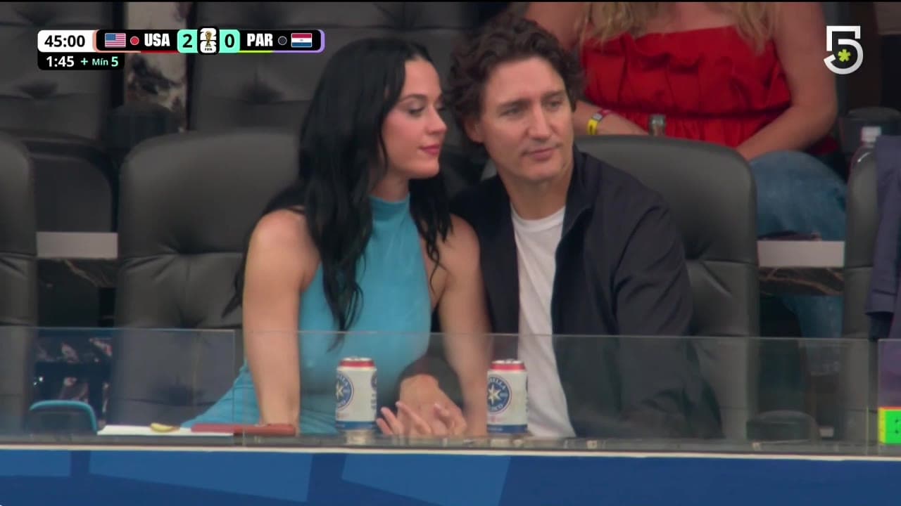 ¡Captan a Katy Perry a medio beso con Justin Trudeau en el Estados Unidos vs. Paraguay!